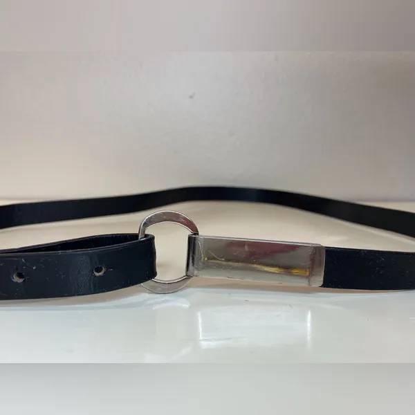 Vintage‎ Women’s Black Leather Belt Size 40” - Image 6
