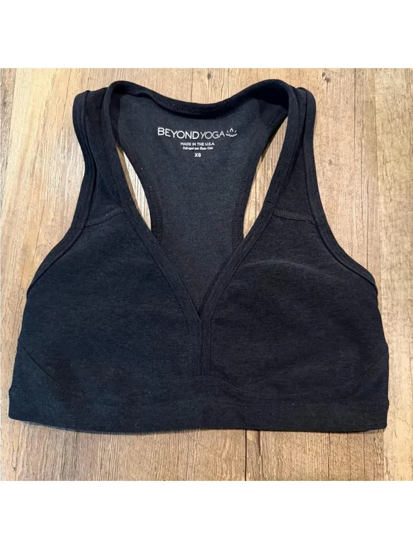 Beyond Yoga Spacedye Lift Your Spirit Sports Bra XS Darkest Night - Image 2