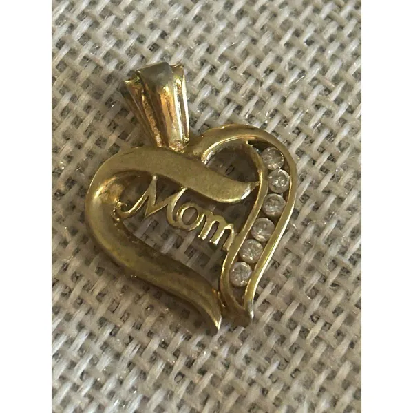Lot a 652 1 inch 925 sterling silver gold tone mom heart pendant - Image 2