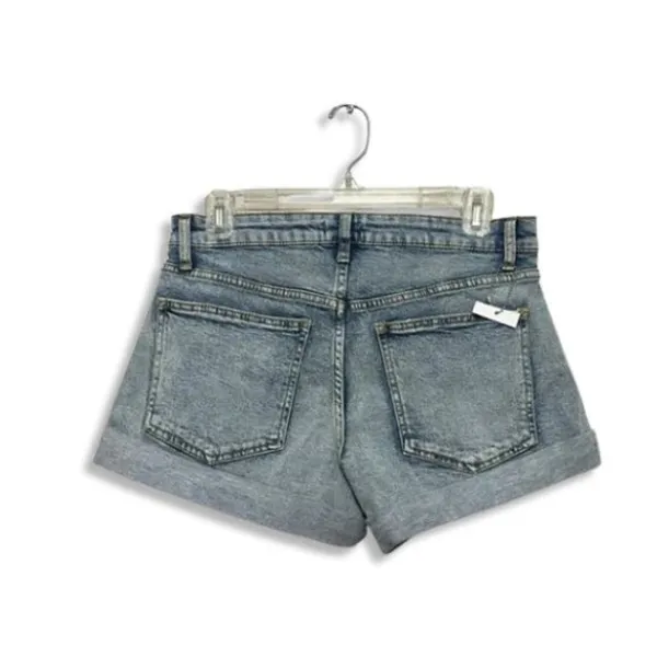 WeWoreWhat Jean Shorts Whiskered Cuffed Hem Jorts Distressed Blue 24 NWOT - Image 4