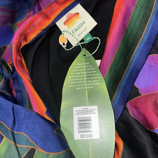 NWT Farm Rio FLOWER SEASON SCARF WRAP MINI DRESS - Day dress - Image 8