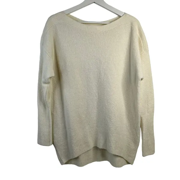 Anthropologie Size M Naomi Sweater Merino Wool Blend Boat Neck Oversized Slouchy - Image 2