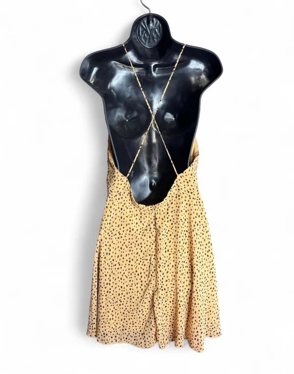 Forever 21 Cream/black Spaghetti strap lightweight dress Size L - Image 2