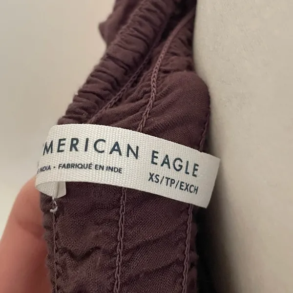 American Eagle Smocked Drop Waist Mini Dress in Brown XS - Image 4