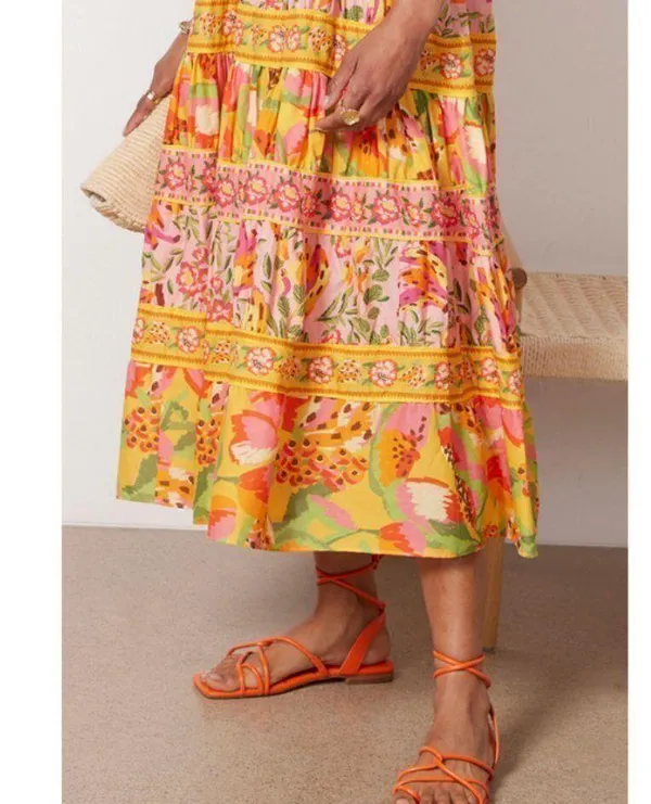 💕FARM RIO💕 Mixed Fruits Paradise Midi Dress ~ Small S NWT - Image 6