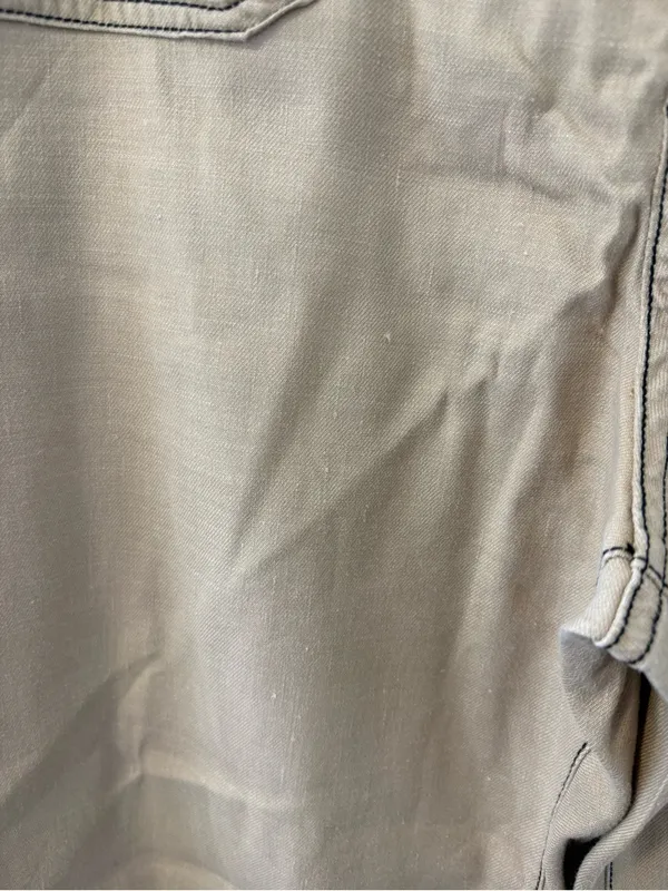 Maeve Colette Cropped Wide-Leg Pant Contrast-Stitch Linen Size 31 - Image 5