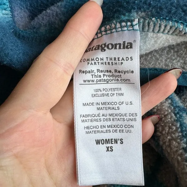 Patagonia Synchilla Snap-T Fleece Pullover Sz XS Stitchwork Underwater Blue 2015 - Image 5