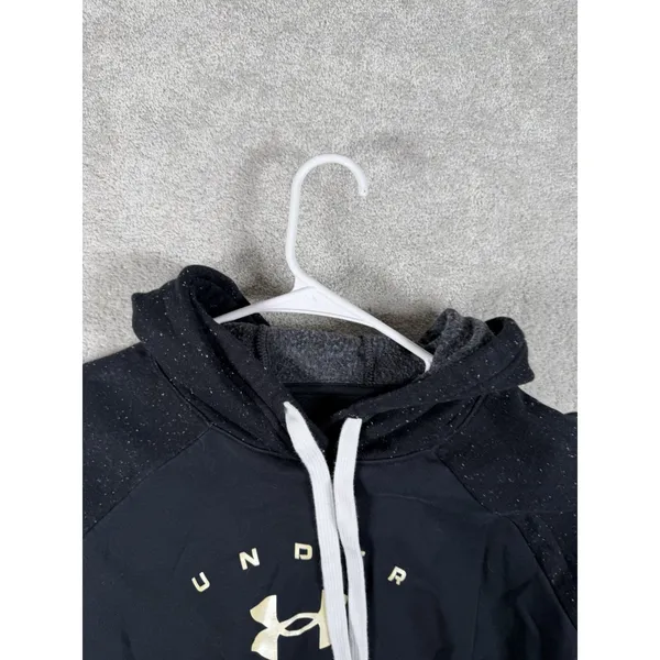 Under Armour Women's‎ XL Black Hoodie White Wording Hooded Sweatshirt Boxy Fit - Image 10