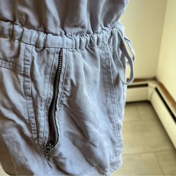 Wilfred Free Aritzia Grey Lyocell Short Overalls Romper Drawstring Waist Small‎ - Image 12