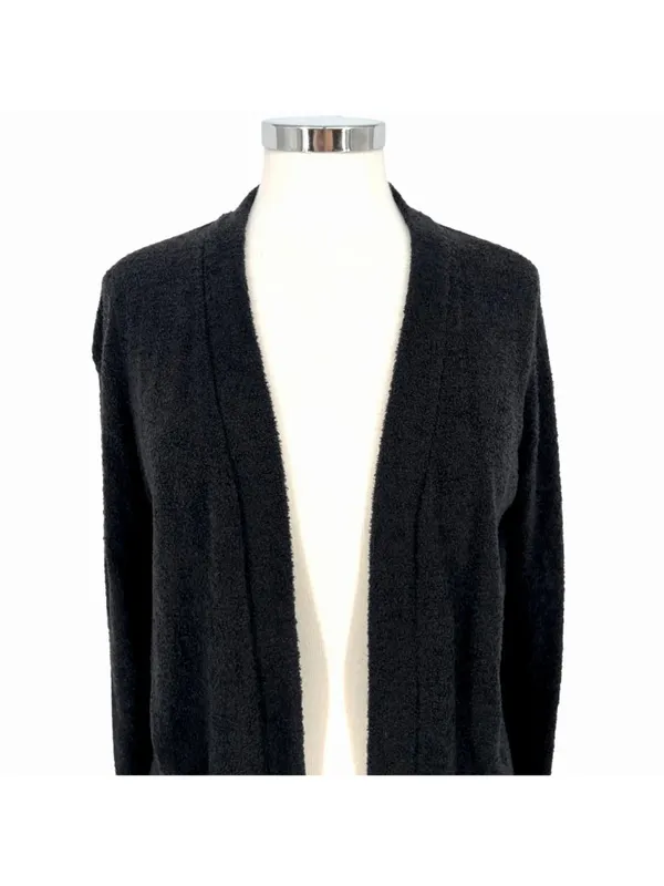 Barefoot Dreams Cozychic Lite Knit Open Front Cardigan Charcoal Black Size Small - Image 2