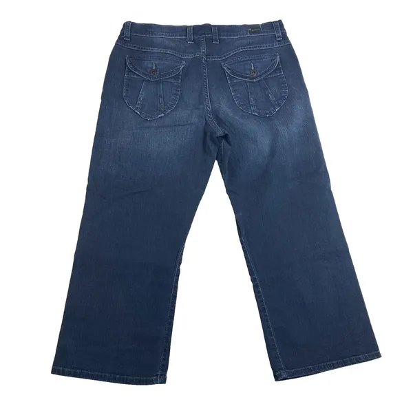 Lucky Brand Dungarees Jeans Easy‎ Rider Crop Women's Size 12/31" Dark Wash EUC - Image 6