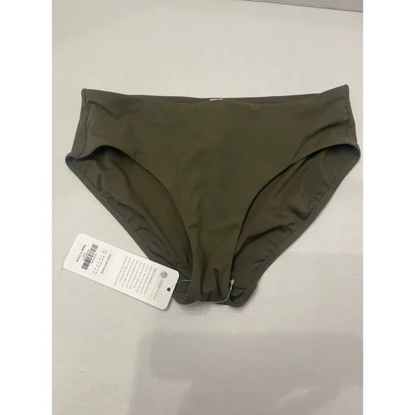 CRZ YOGA Mid Waisted Bikini Bottoms Dark Olive Size S (4-6) New With Tags - Image 3
