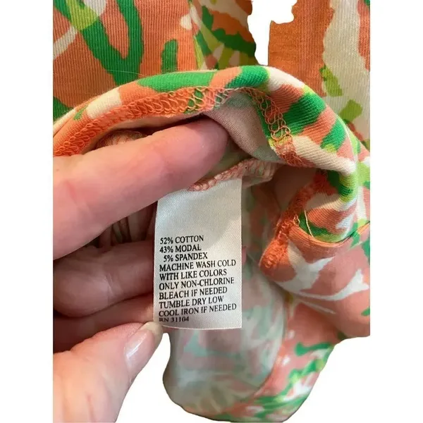 Crown & Ivy Beach Long Sleeve Pink/Coral and Green XS Mini Dress - Image 5