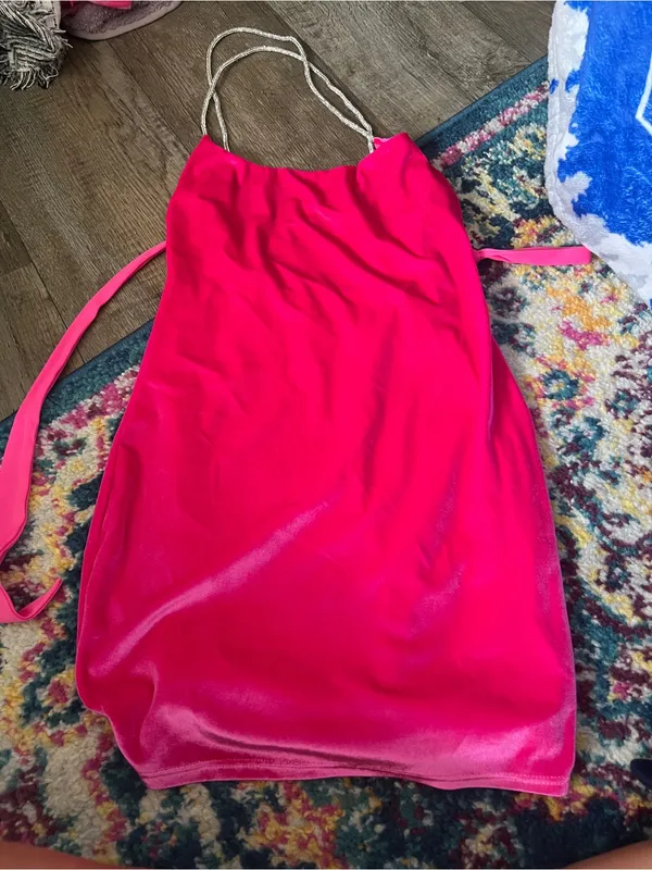 Hot pink Lucy in the sky velvet dress size xs - Image 9