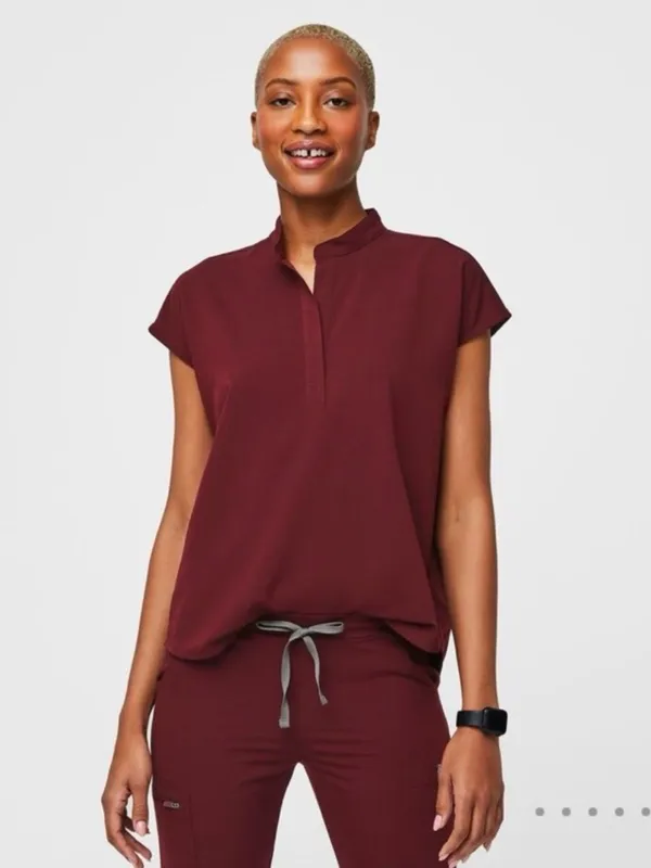 Figs Burgandy Livingston Pants NWOT size XS/P w/ Rafella Top size small nwot SET - Image 2