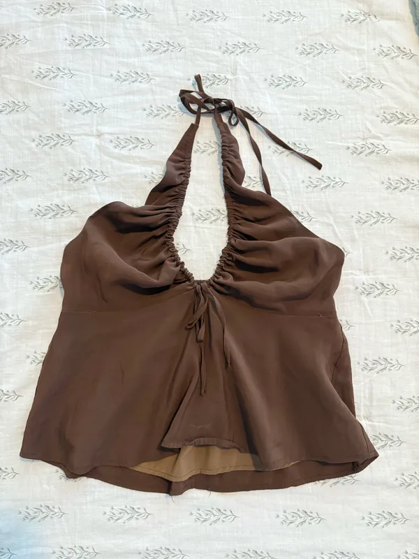 Princess Polly Brown Halter Top - Image 2