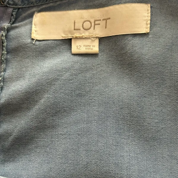 LOFT Light Blue Denim Women’s Dress Sz 12. Relax fit. - Image 3
