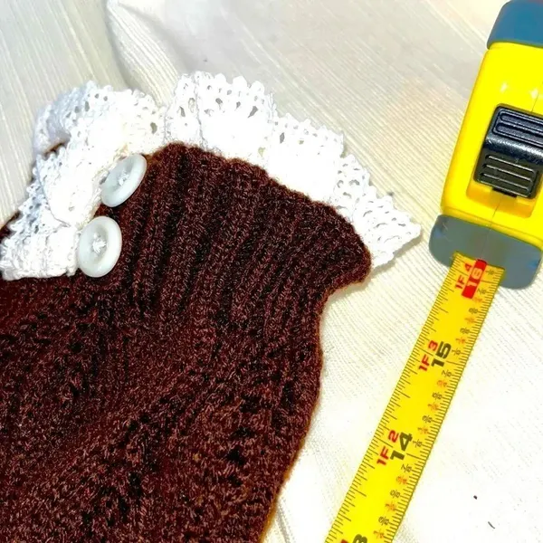 Boot Socks Brown and Cream Cozy Soft & Warm with Ruffle & Button Detail - Image 5