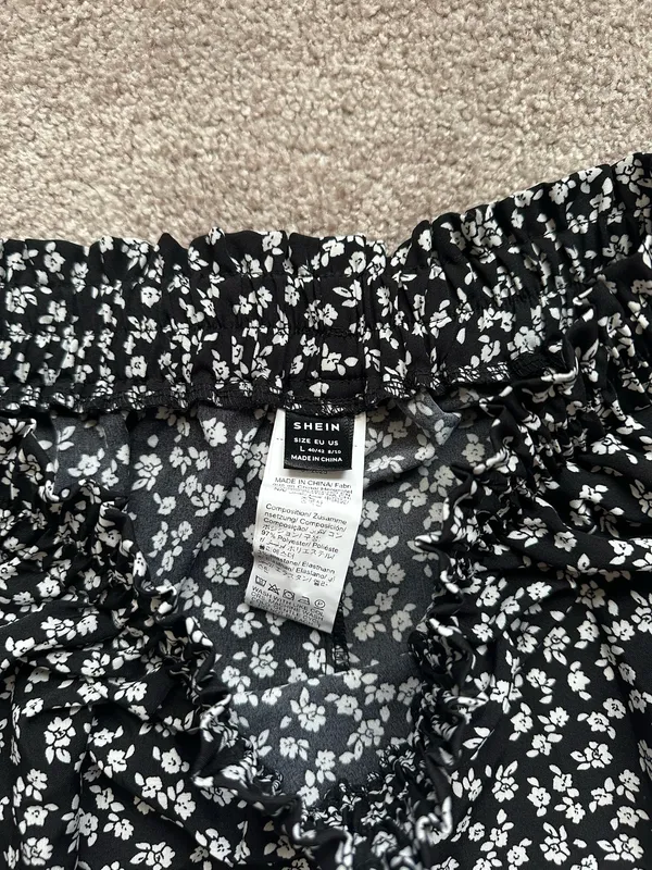 black and white floral slit skirt - Image 5