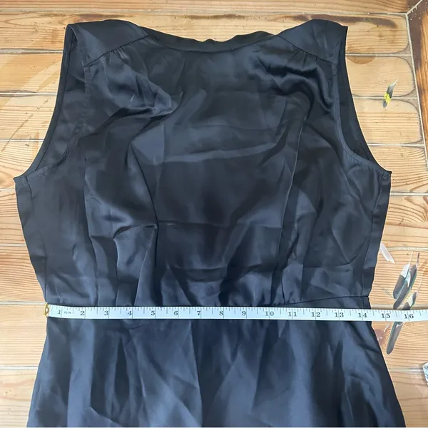 Lulus Classic Elegance Black Satin Sleeveless Mock Neck Maxi Dress - Image 8