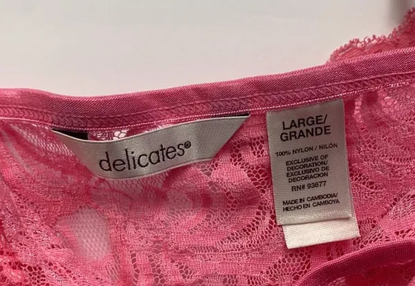 Delicates pink barbiecore lace nightgown, size large - Image 2