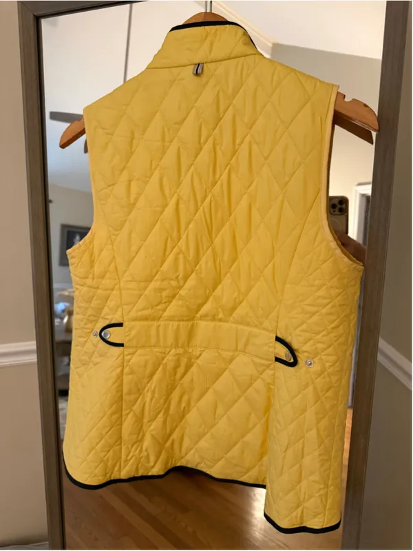 Women's Talbots Quilted Vest Petite SP Yellow Black - Image 5