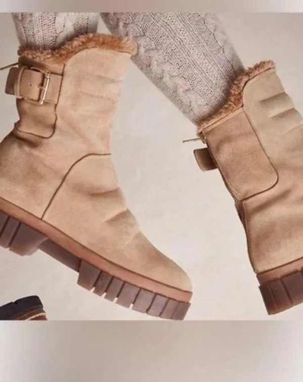 Free People Fable Faux Fur Lined Boots Custom Dark Brown Chunky Lug Sole - Image 9