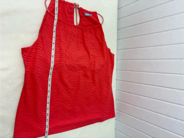J. McLaughlin‎ Red Textured Spaghetti Strap Camisole Size XL - Image 9