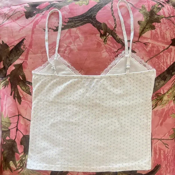 Brandy Melville blue amara lace cami tank top - Image 7