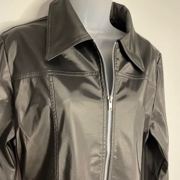 Renee Raquel Black Zipper PU Jacket, Large - Image 4