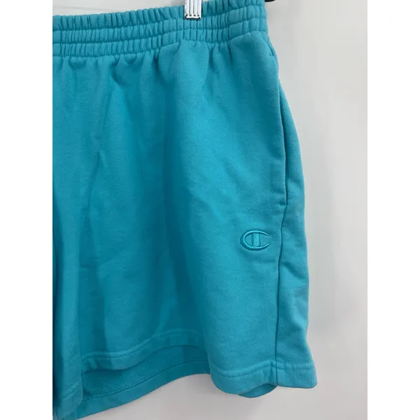 Champion XL Teal Aqua Fleece Shorts Elastic Waist Comfy Lounge Shorts Sweat Gym - Image 11