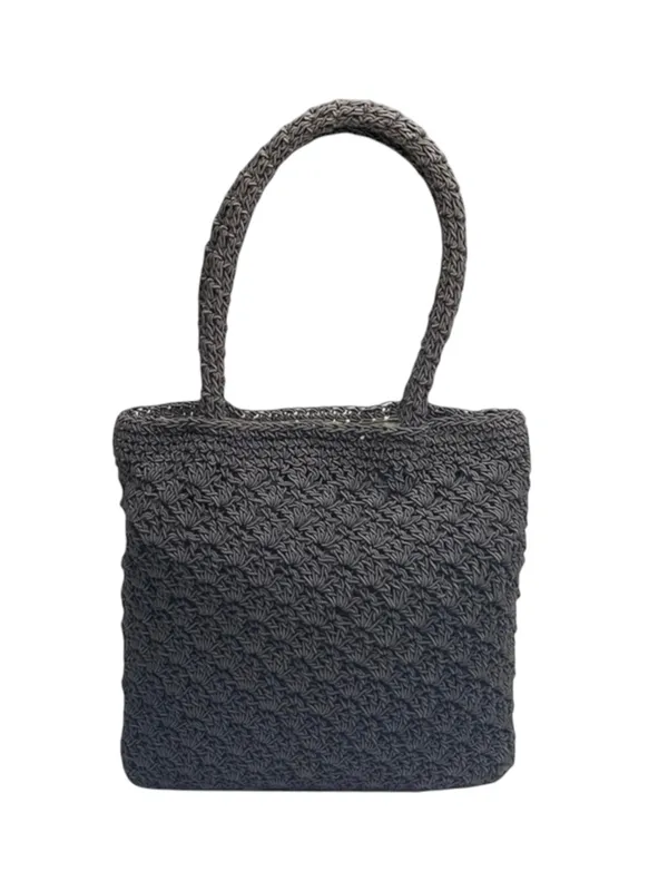 Express Paris 𖣴 Top Handle Woven Crochet Mini Handbag Bag 𖤗 Espresso Brown 𖤗 - Image 3