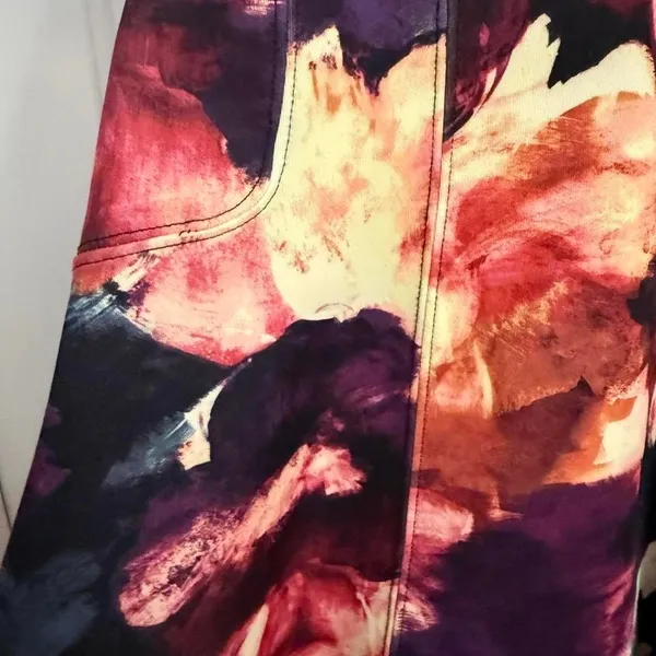 Abercrombie & Fitch Black Floral Mid Flounce Dress Large - Image 5