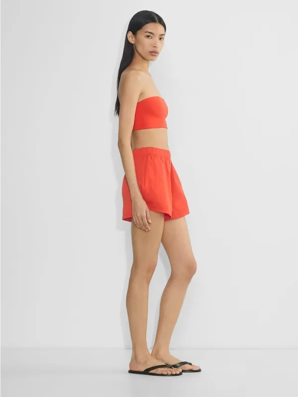 Aritzia Wilfred Distill Short Poppy Red high rise pull on sateen minimalist XS - Image 2