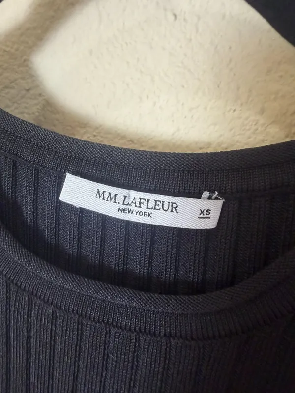 M.M. LaFleur Black Ribbed Knit Sleeveless Top Size XS - Image 4