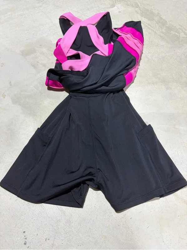 Beach riot Black and Pink Colorblock Tank Dress tennis built in shorts medium - Image 8