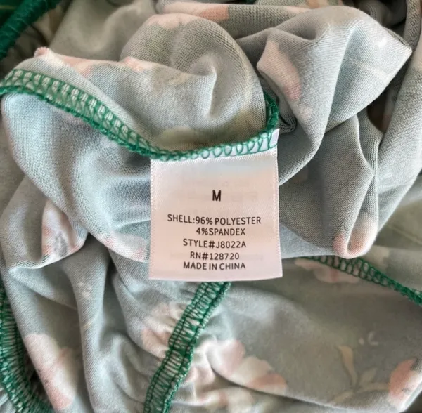 Francesca’s Miami Floral Strapless Jumpsuit Green White Cropped Wide Leg - Image 7