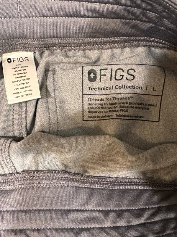 FIGS Livingston Basic Scrub Pants Large Graphite Gray Straight Leg T21003 - Image 6