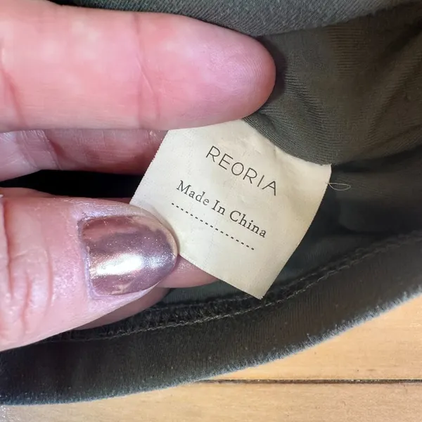 REORIA DOuble Layer Smoothing High Neck Crop Top Size Small Olive Green - Image 4