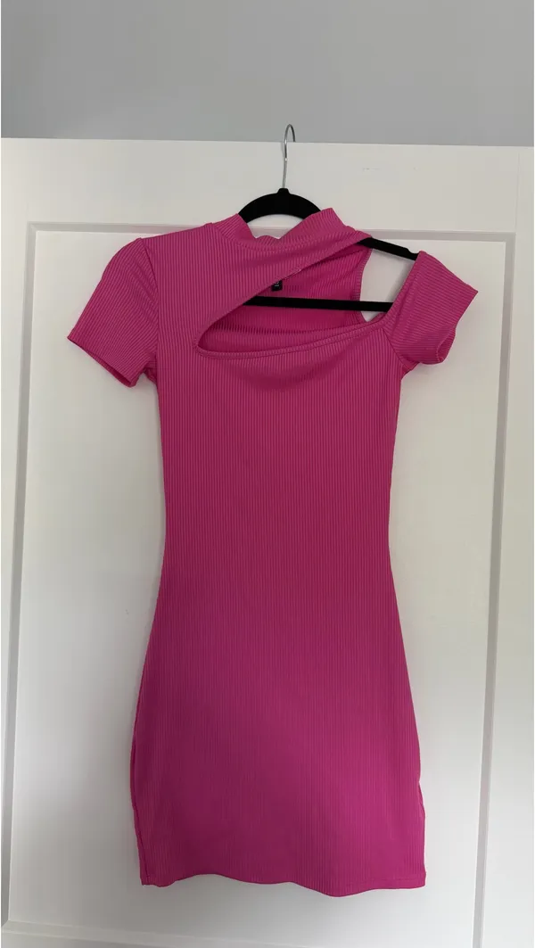 Hot Pink Cutout Mini Dress - Image 2
