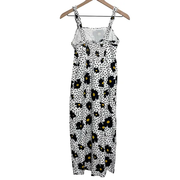 Urban Outfitters UO Remy Linen Ruffle Square Neck MIDI Dress Yellow Floral XS - Image 8