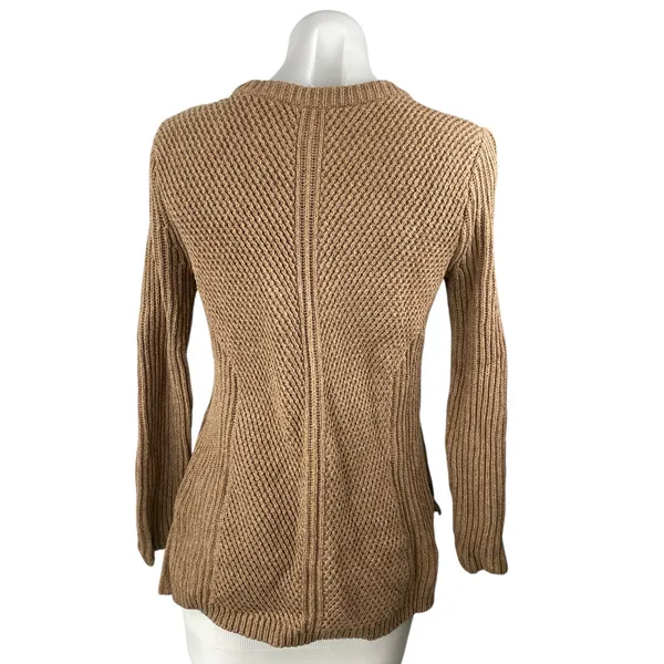 Madewell Women's Brown Chunky Rib Knit Crewneck Long Sleeve Sweater Top Size S - Image 2