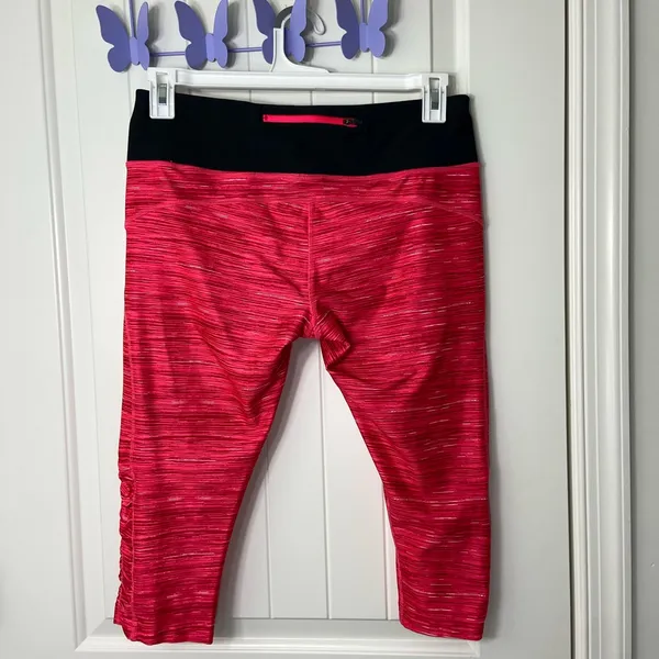 NWOT MPG women’s bright‎ pink cropped stretch active athletic leggings large - Image 4