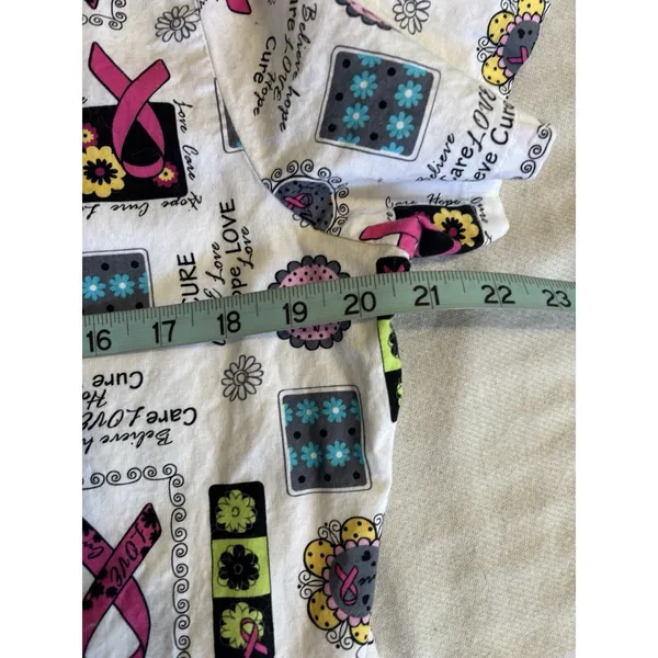 Scrubstar Scrub Top Size M V‎ Neck Pockets Breast Cancer Print Medical Nurse - Image 5