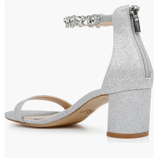 NEW Badgley Mischka Catalina Ankle Strap Heels with Silver Accents Size 8‎ A16 - Image 2