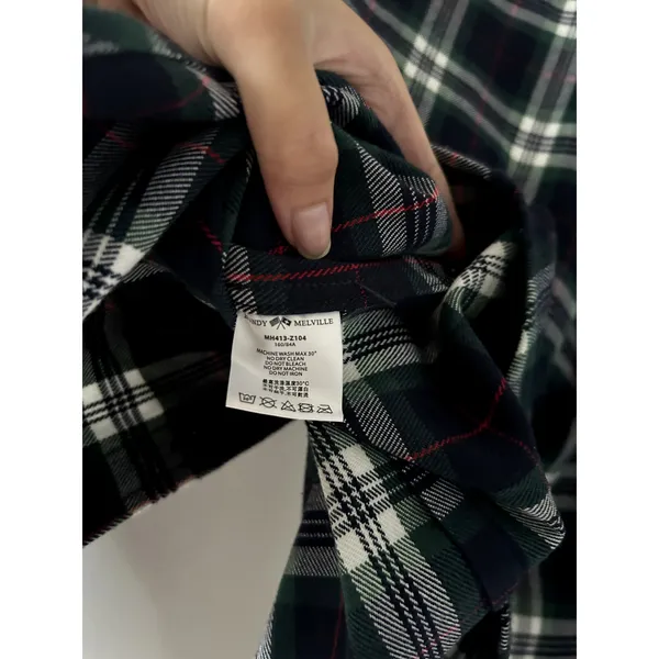 Brandy Melville Green Plaid Flannel Jacket - Image 4