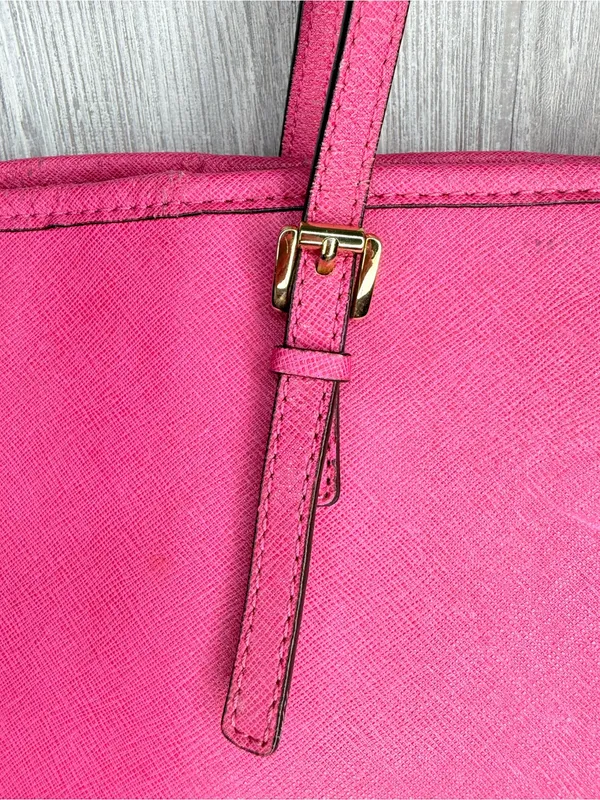 Vintage Michael Kors Jet Set Large Tote in Raspberry Pink Saffiano leather bag - Image 6