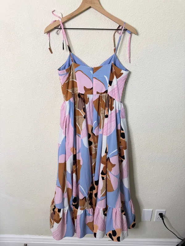 Anthropologie Hutch Arielle Maxi Dress in Peri Floral Geo Pastel Womens Size‎ 6 - Image 12