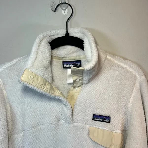 Patagonia Retool Snap T Pullover Sweater Jacket Off White Pocket Womens Sz Small - Image 2