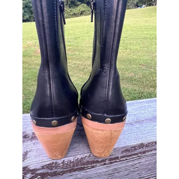 Band of Gypsies Studded Heel Side Zip Wood Heel Ankle Boots Sz 7 - Image 5